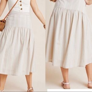 Anthropology Evonne Striped skirt with side button